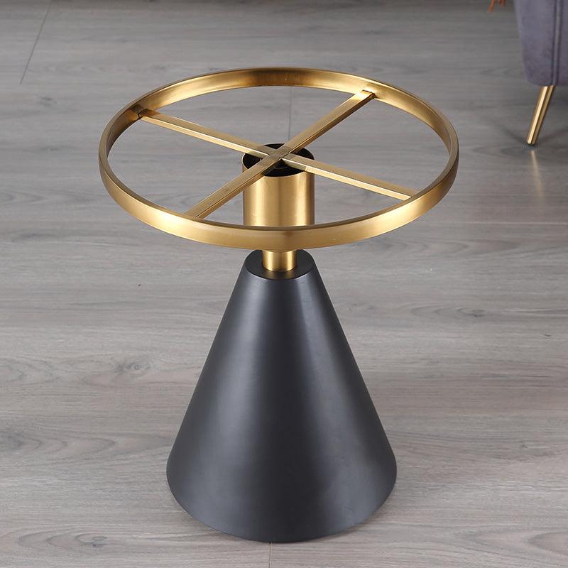 Modern Side Table with Marble Top and Metal Base