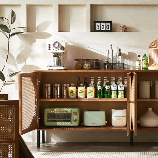 Booker Rattan Sideboard, Solid Wood
