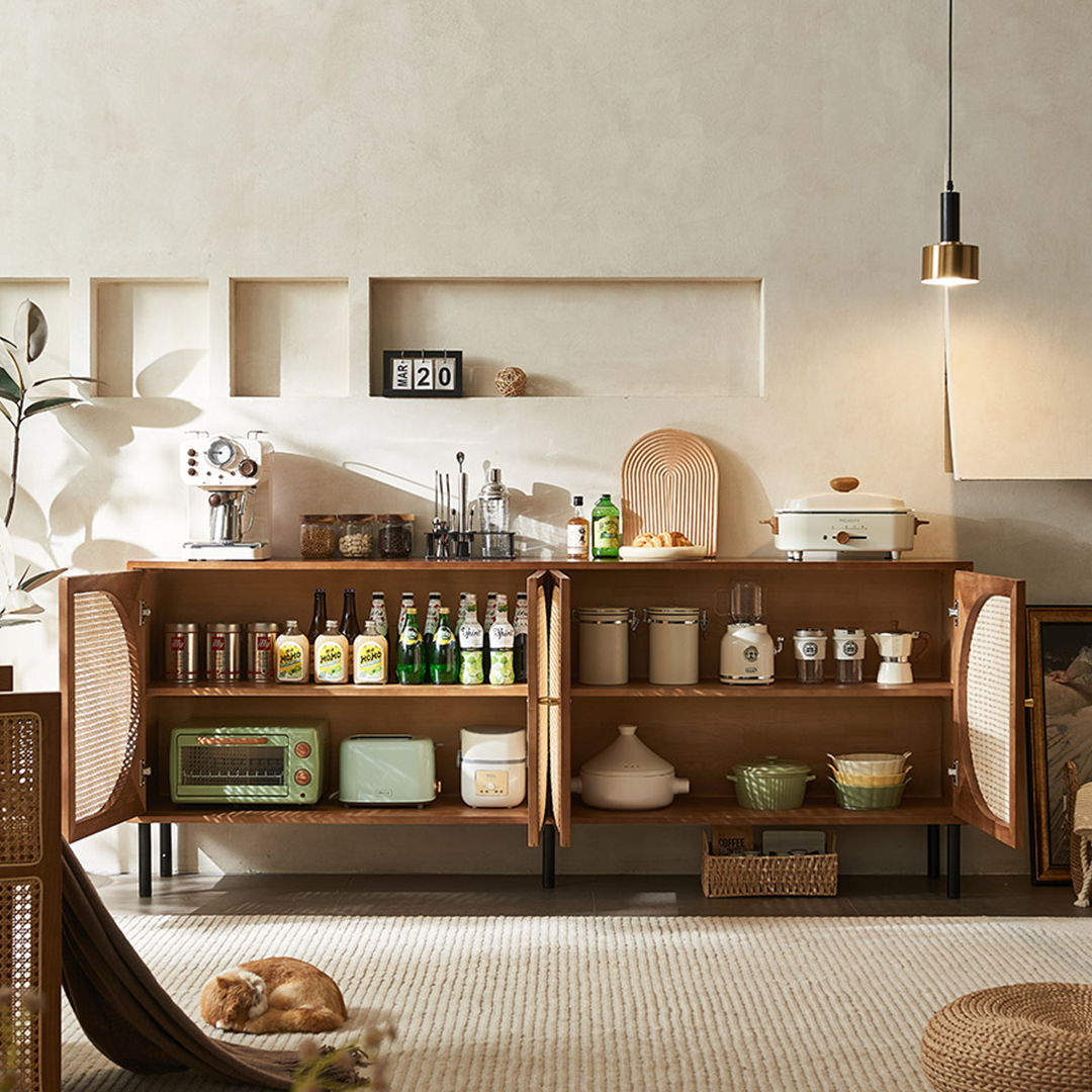 Booker Rattan Sideboard, Solid Wood