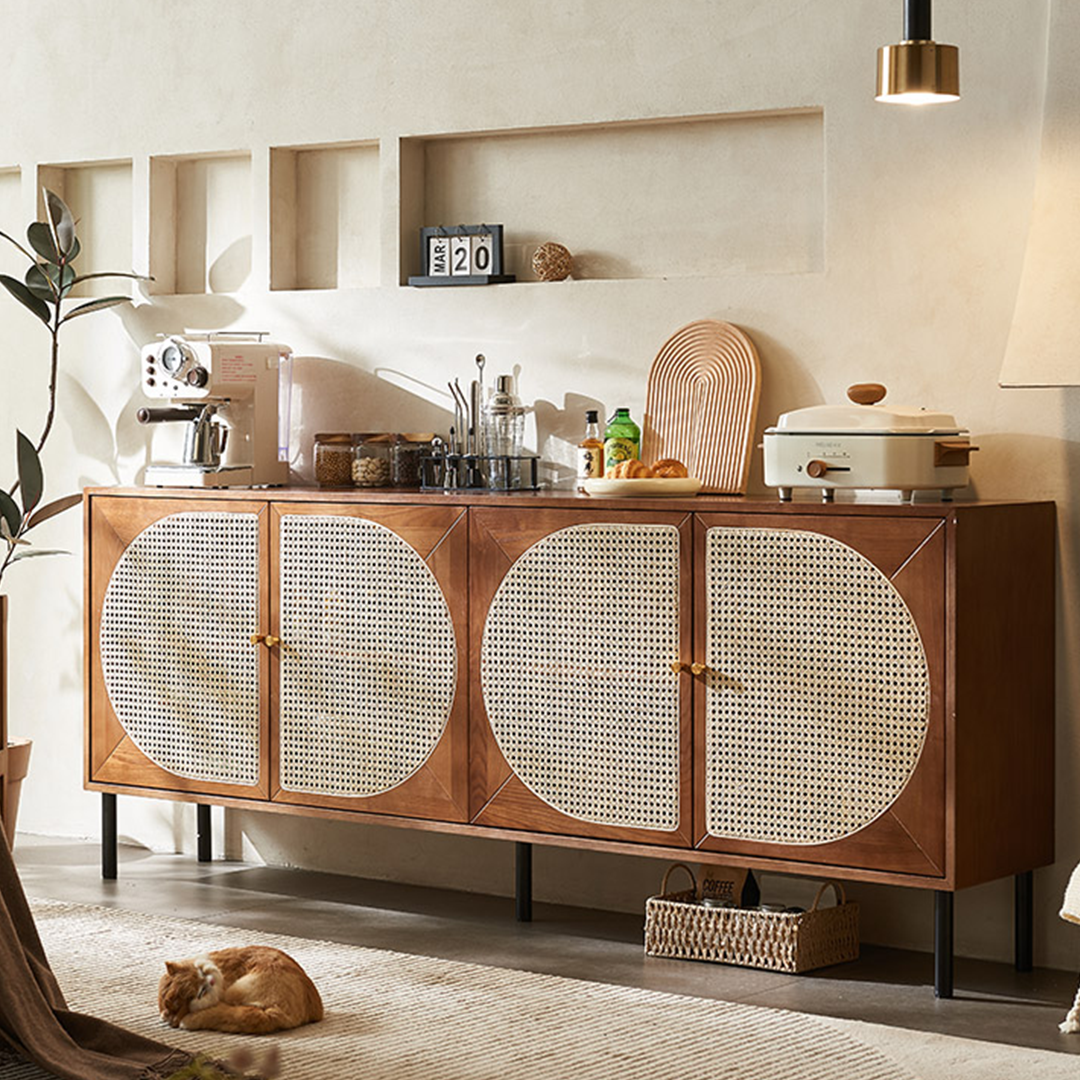 Booker Rattan Sideboard, Solid Wood