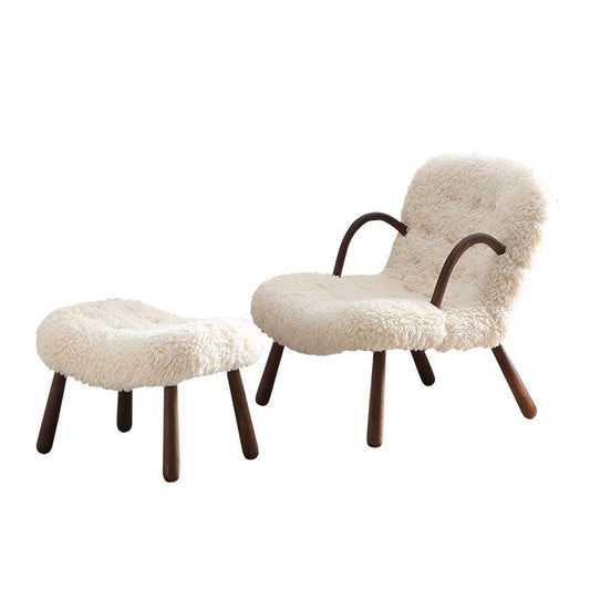 Philip Arc Sheepskin Armchair and Ottoman