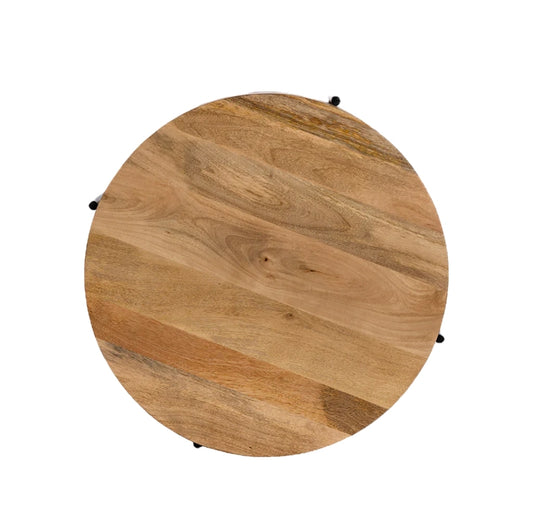 Soloman Mango Wood Coffee Table-Natural Mango Wood/Black