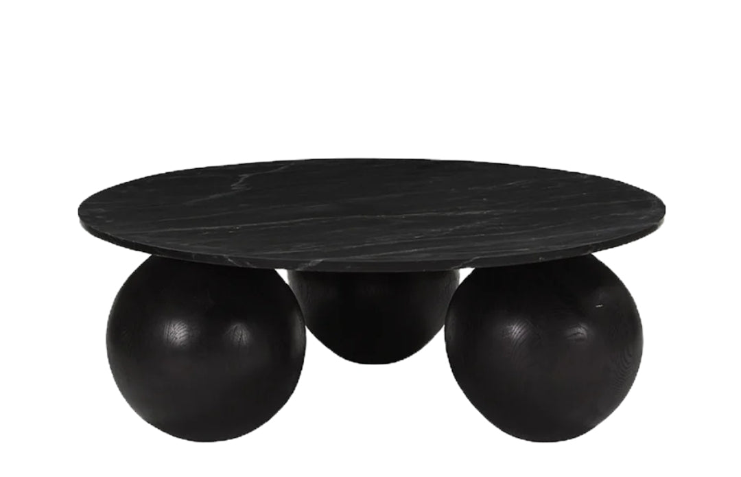Kristy Marble Top Coffee Table-Black