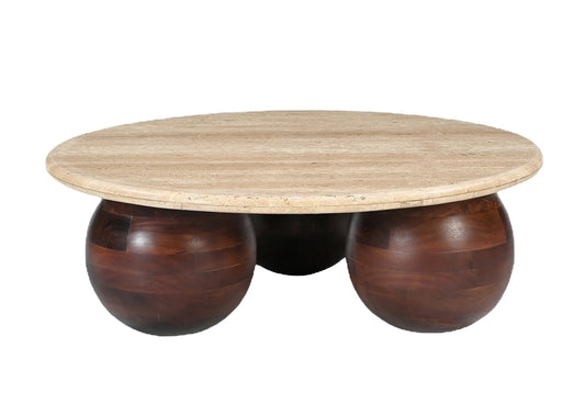 Chloe Travertine Top Coffee Table