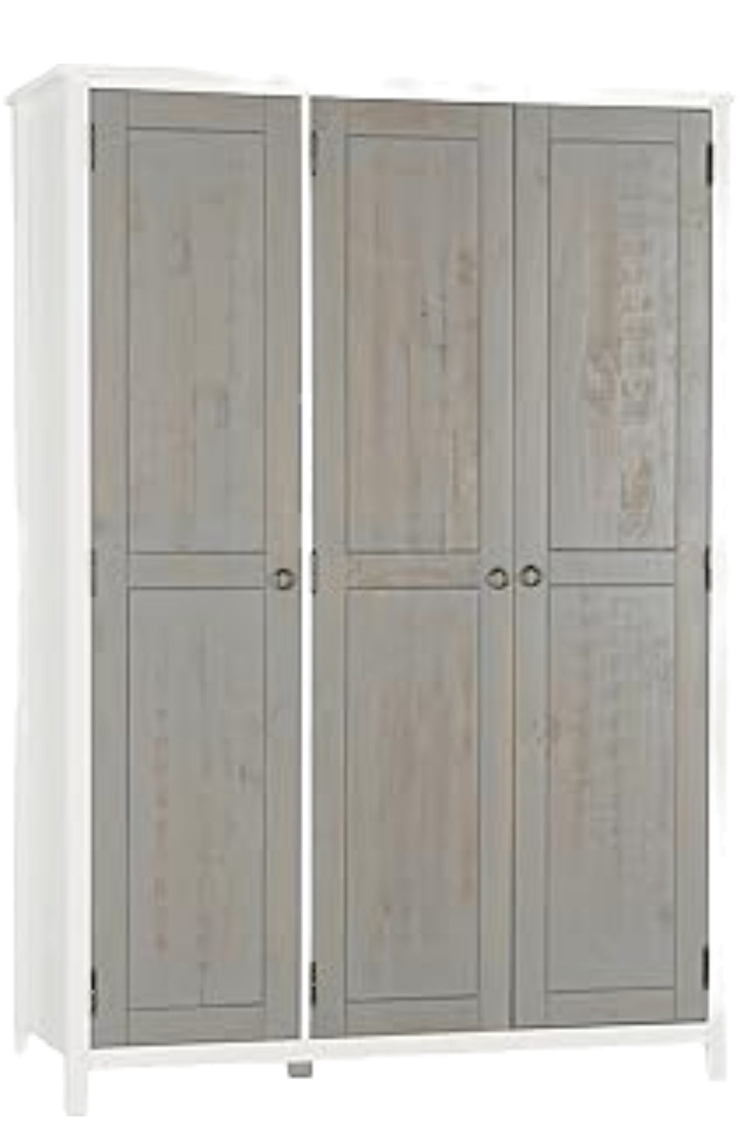 Vermont 3 Door Wardrobe White/Grey