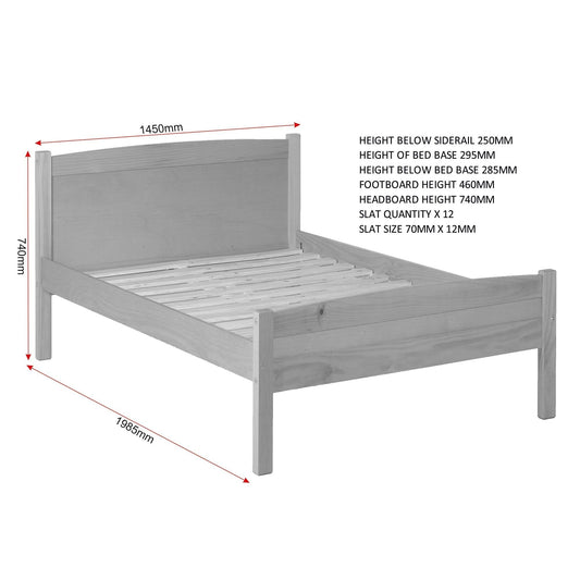 Amber 4'6" Bed White