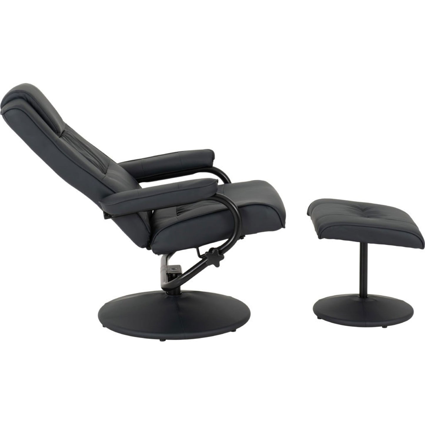Ascot Faux Leather Recliner Chair and Footstool