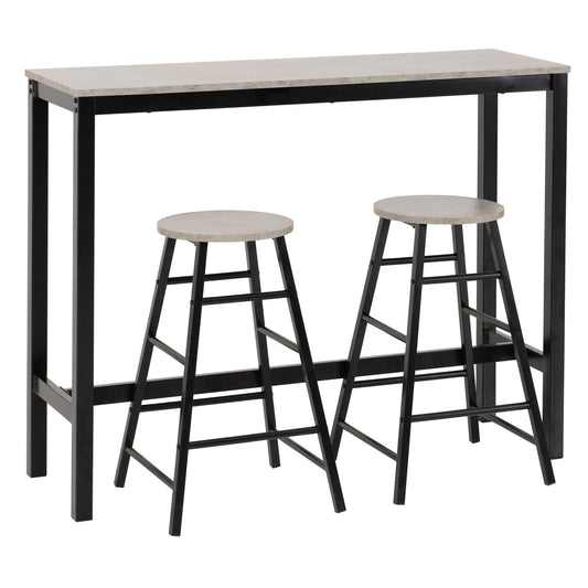 Athens breakfast bar set concrete effect