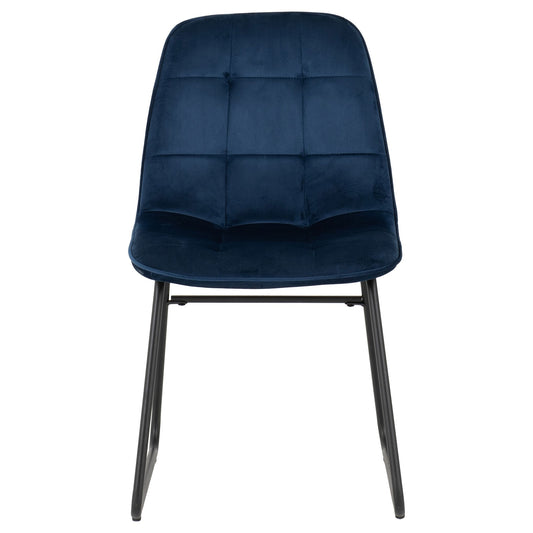 Athens round dining set with lukas chairs sapphire blue velvet