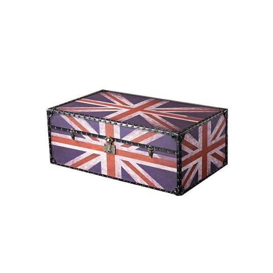 Aviator Union Jack Suitcase Coffee Table, Industrial Storage