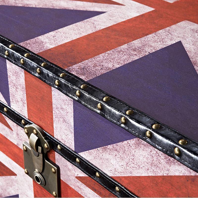 Aviator Union Jack Suitcase Coffee Table, Industrial Storage
