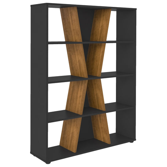 Naples Medium Bookcase Black/Pine Effect