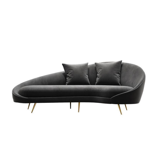 Slender Modern Curved Two Seater, Three Seater, Armchair, Velvet
