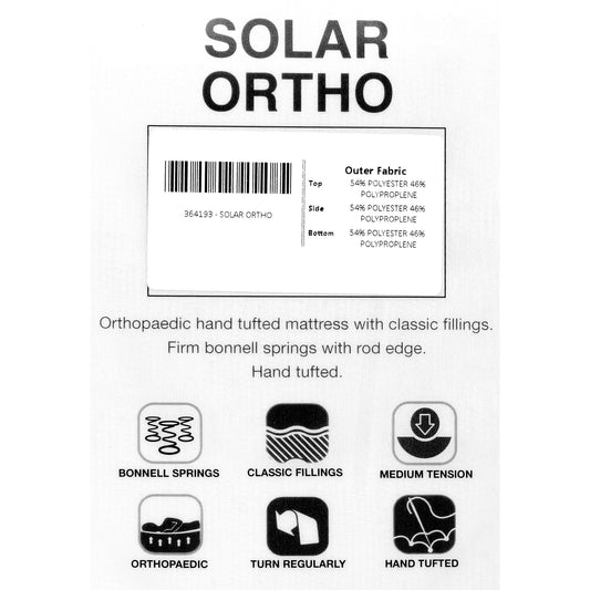 Solar Ortho 5' Mattress - Ivory