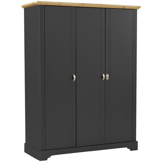 Toledo 3 door wardrobe-Grey/Oak effect