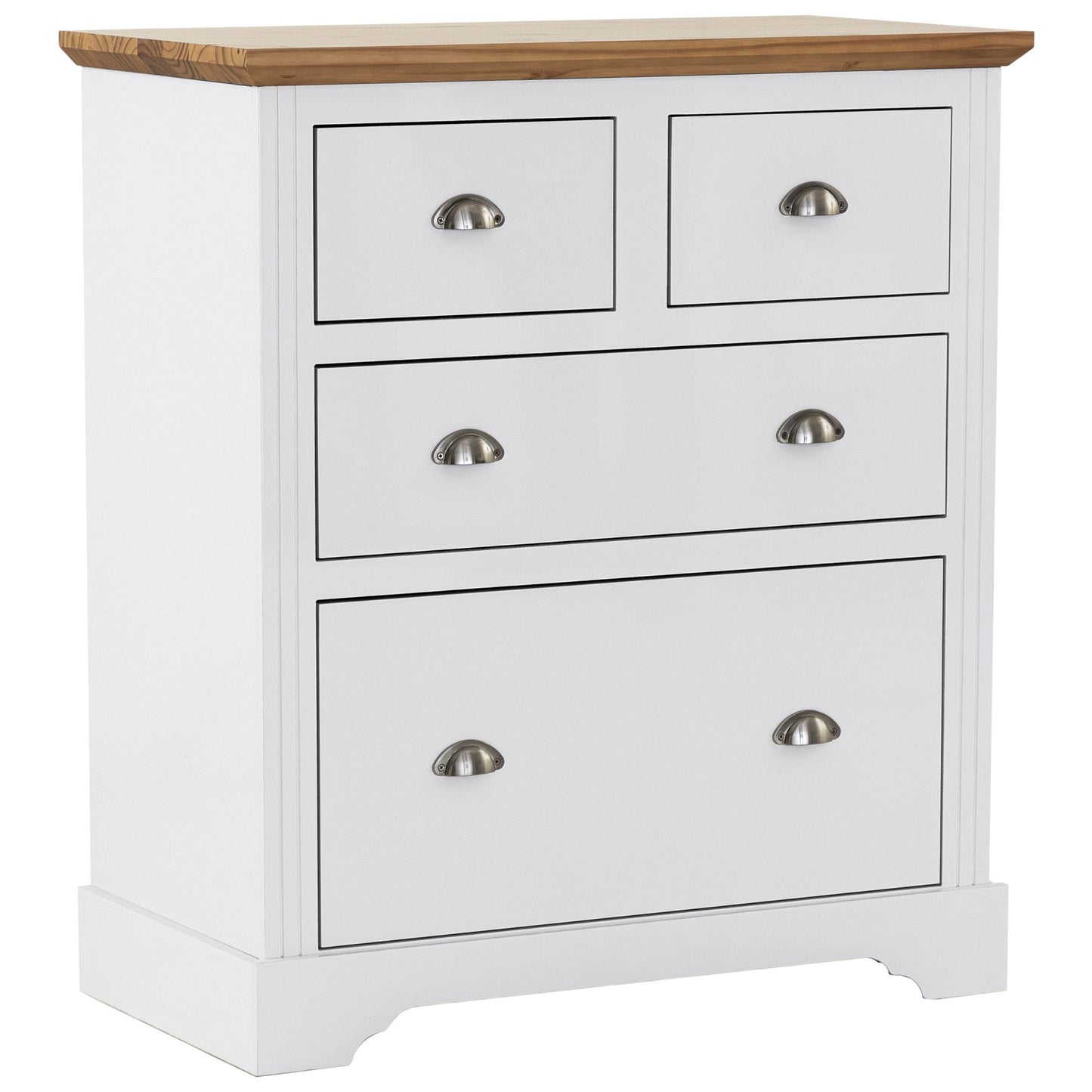 Toledo 2+2 Drawer Chest White/Oak Effect