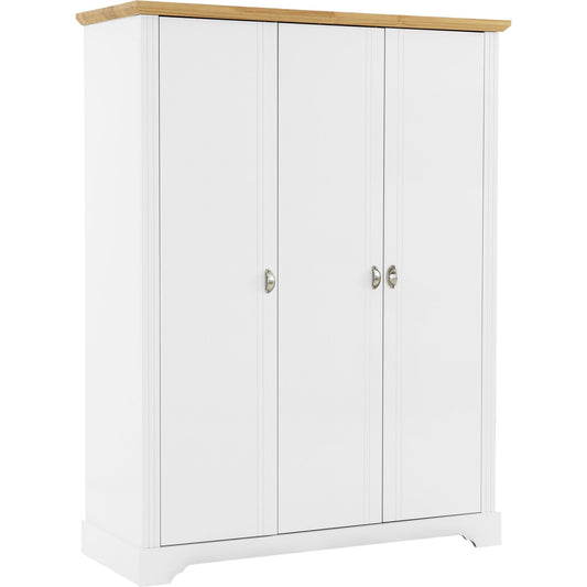 Toledo 3 Door Wardrobe-White/Oak effect