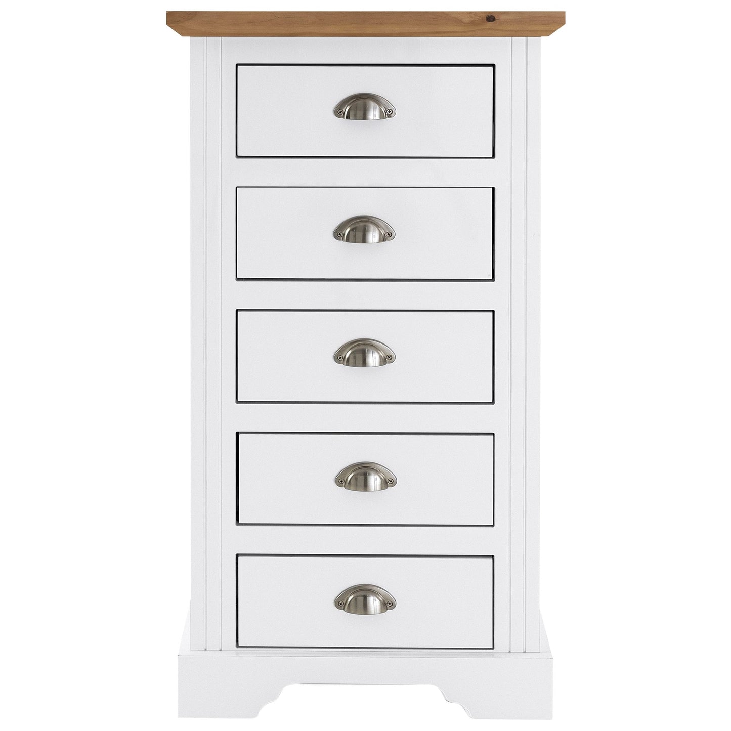 Toledo 5 Door Narrow Chest White/Oak Effect