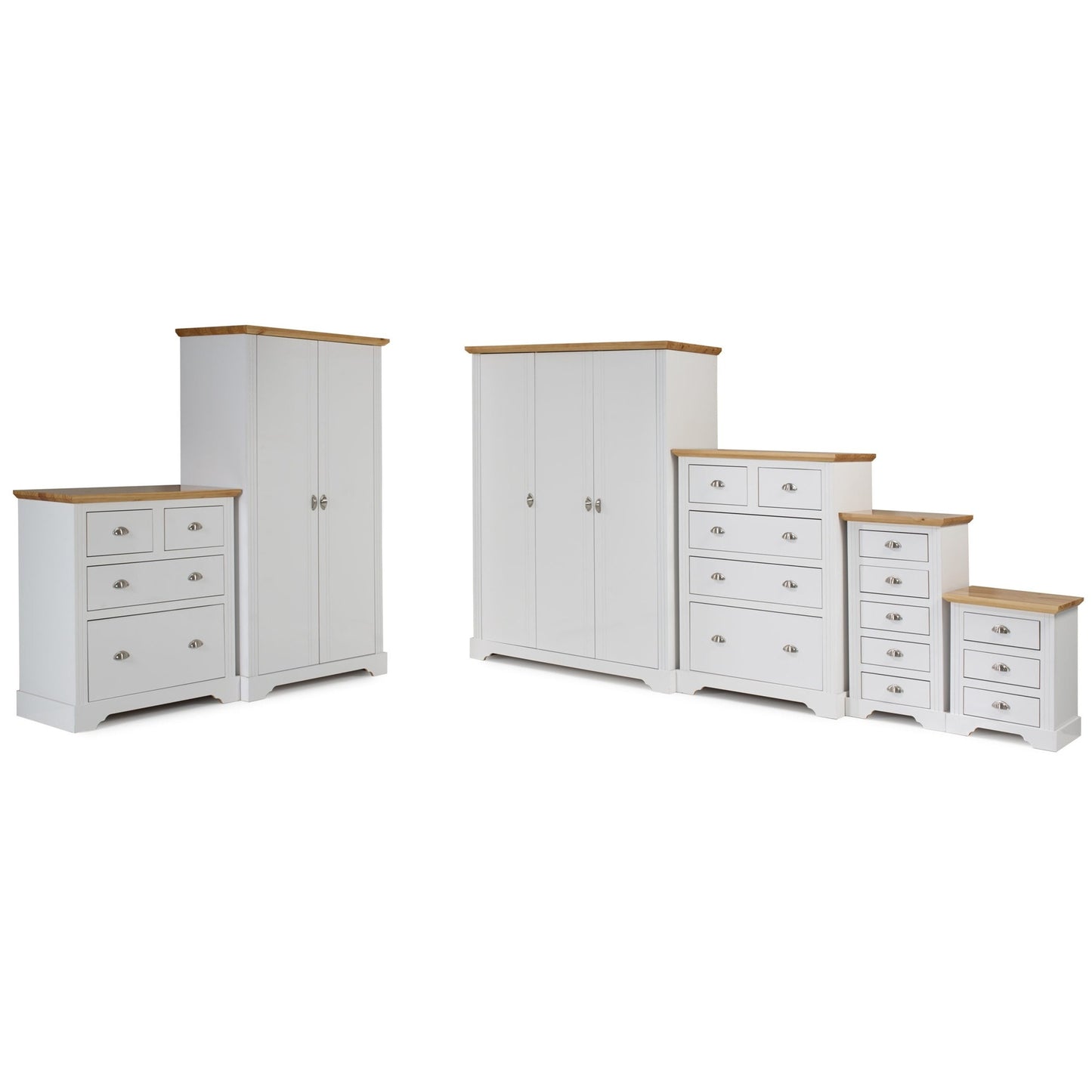 Toledo 5 Door Narrow Chest White/Oak Effect
