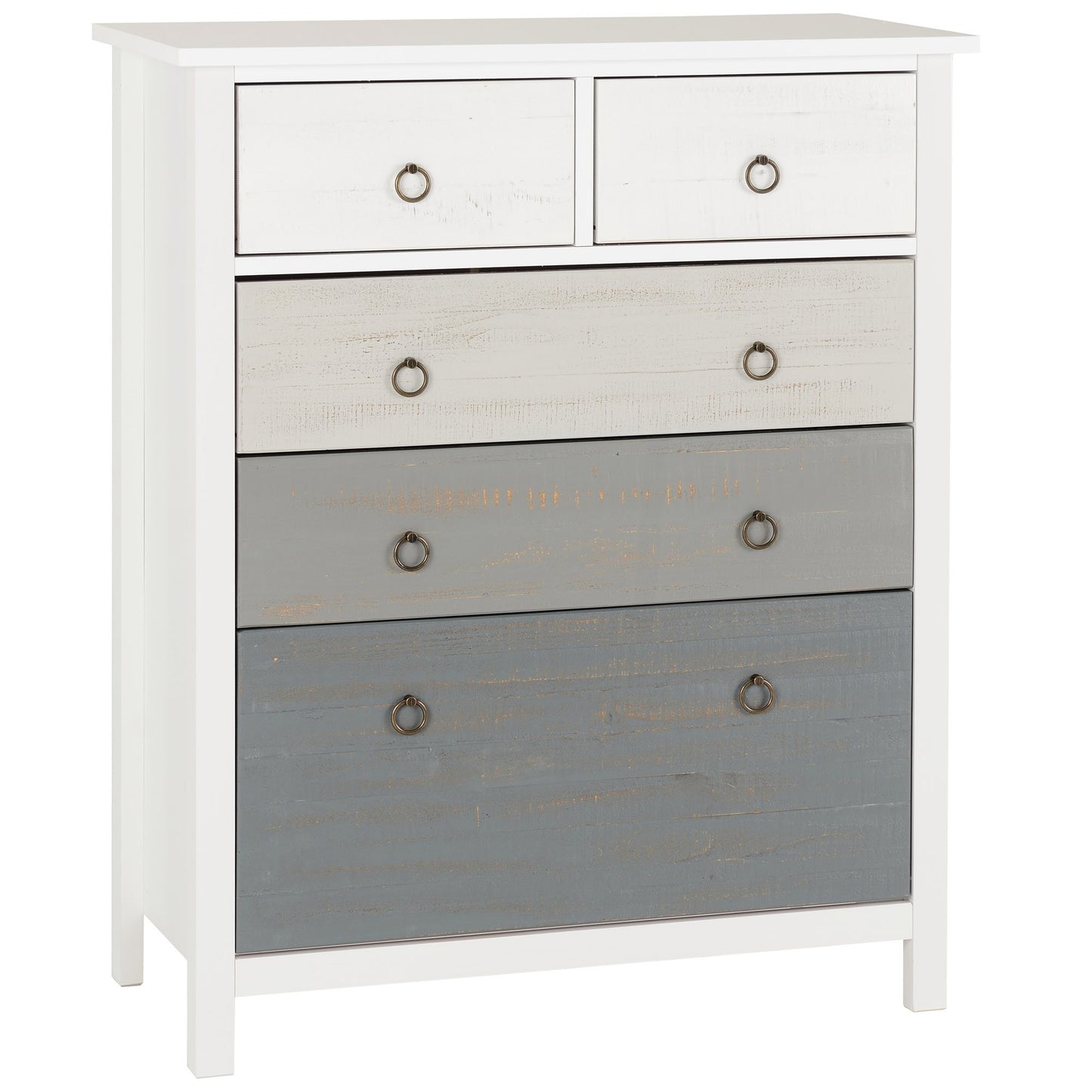 Vermont 3+2 Drawer Chest White/Grey