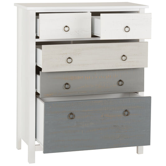 Vermont 3+2 Drawer Chest White/Grey