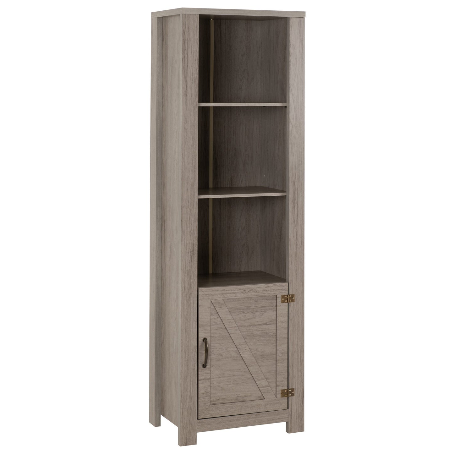 Zurich 1 Door Bookcase Grey Wood Grain