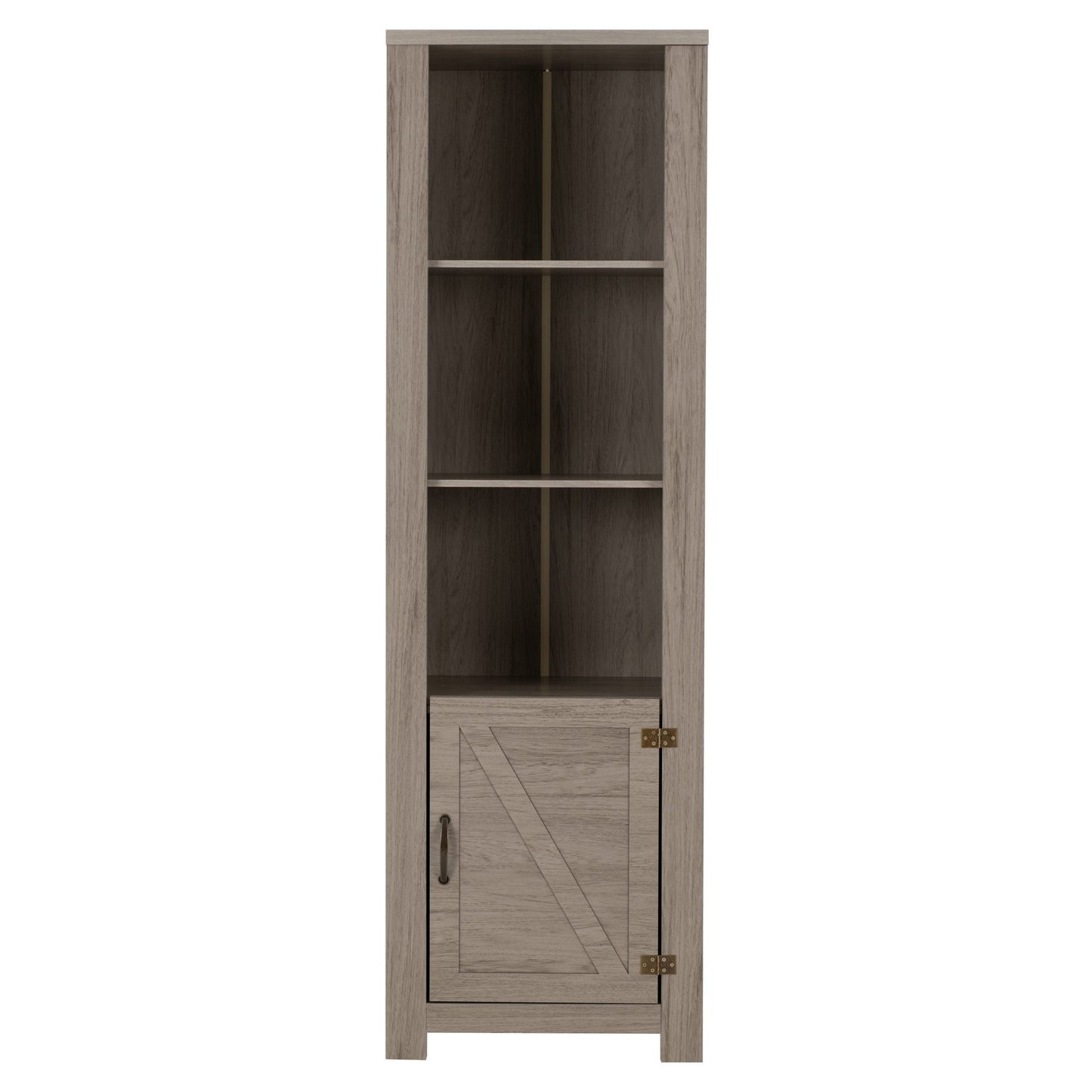 Zurich 1 Door Bookcase Grey Wood Grain