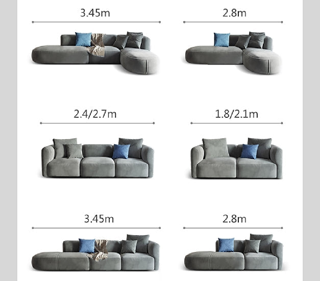 FIN Four Seater Sofa, Four Seater Corner Sofa, Grey Velvet
