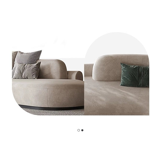 Cosima grey curved sofa velvet