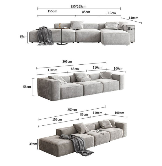 Yetta Three Seater, Four Seater Sofa, Corner Sofa, Grey Velvet