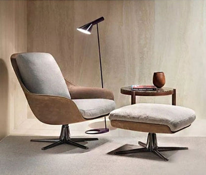 Herton Lounge Chair And Ottoman, Swivel Armchair