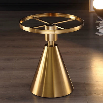 Modern Side Table with Marble Top and Metal Base