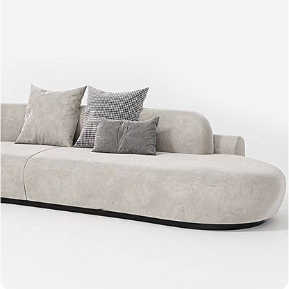 Cosima grey curved sofa velvet