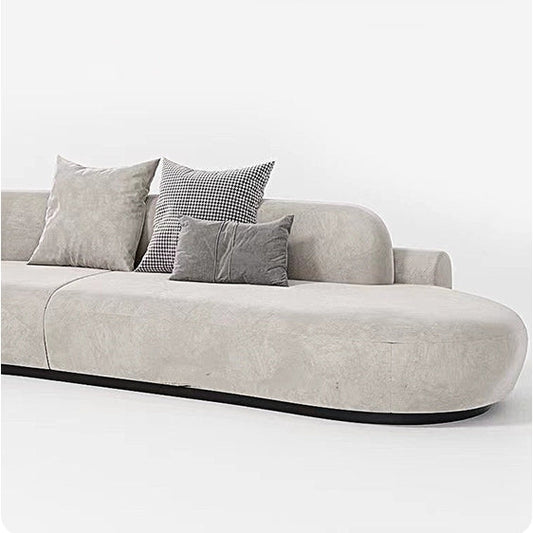 Cosima grey curved sofa velvet