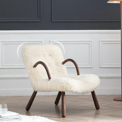 Philip Arc Sheepskin Armchair and Ottoman