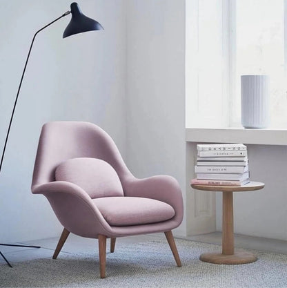 Fredericia Swoon Armchair And Footstool, Velvet, Blue
