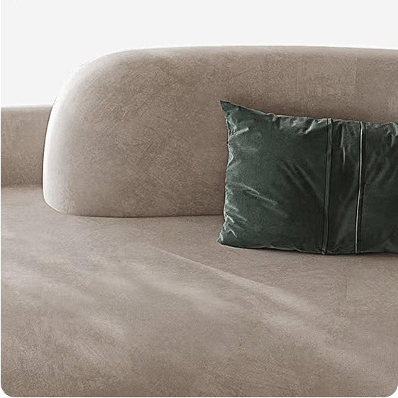 Cosima grey curved sofa velvet