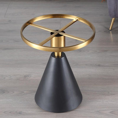 Modern Side Table with Marble Top and Metal Base