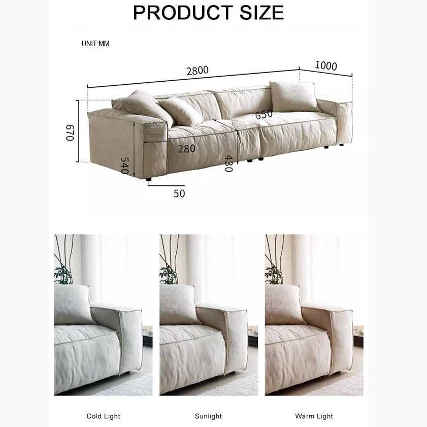Jerome Three Seater Sofa, Modular Sofa, Cotton Linen