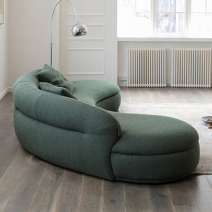Yannik Four Seater Curved Sofa, Green