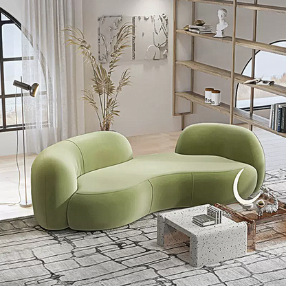 Elara Modern Curved Two Seater, Three Seater Sofa, Boucle