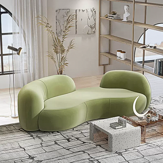 Elara Modern Curved Two Seater, Three Seater Sofa, Boucle