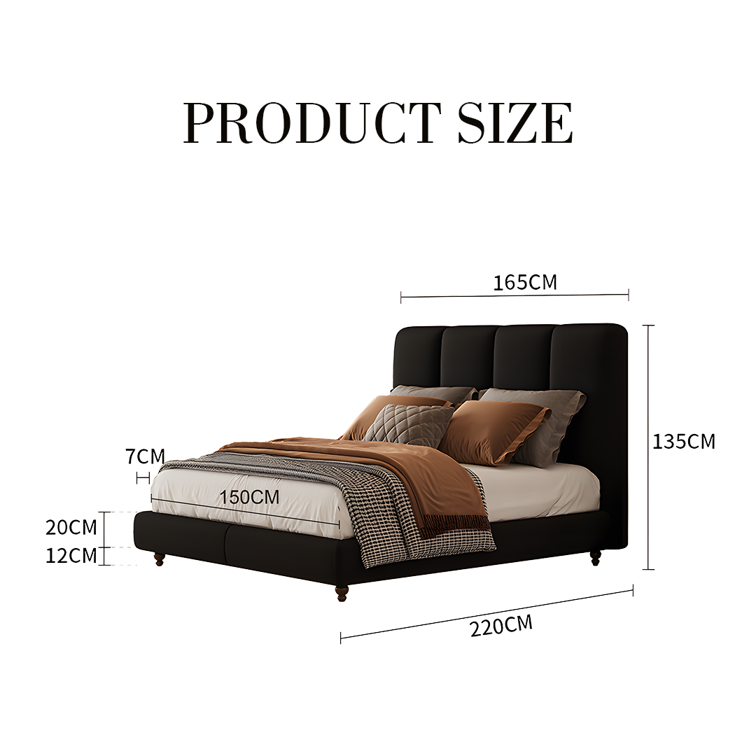 Lysander Double Bed, King Size Bed, Black
