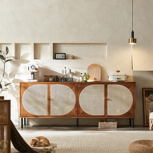 Booker Rattan Sideboard, Solid Wood
