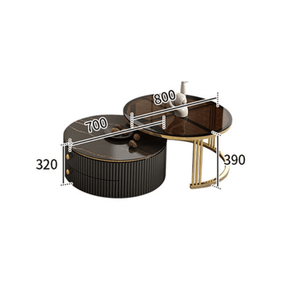 Bell Nesting Coffee Table Set, White & Gold