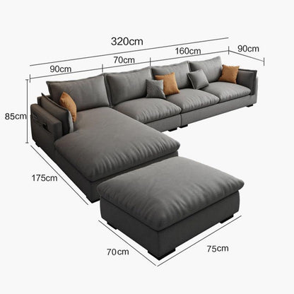 Amos Three Seater Sofa Corner, Leathaire