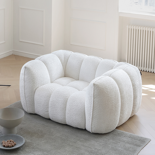 Oxley Pumpkin Single Seater Sofa, Armchair, White