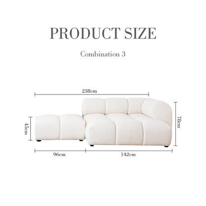 Lysander Velvet Module Three Seater, Four Seater, Five Seater Sofa, Corner Sofa, White