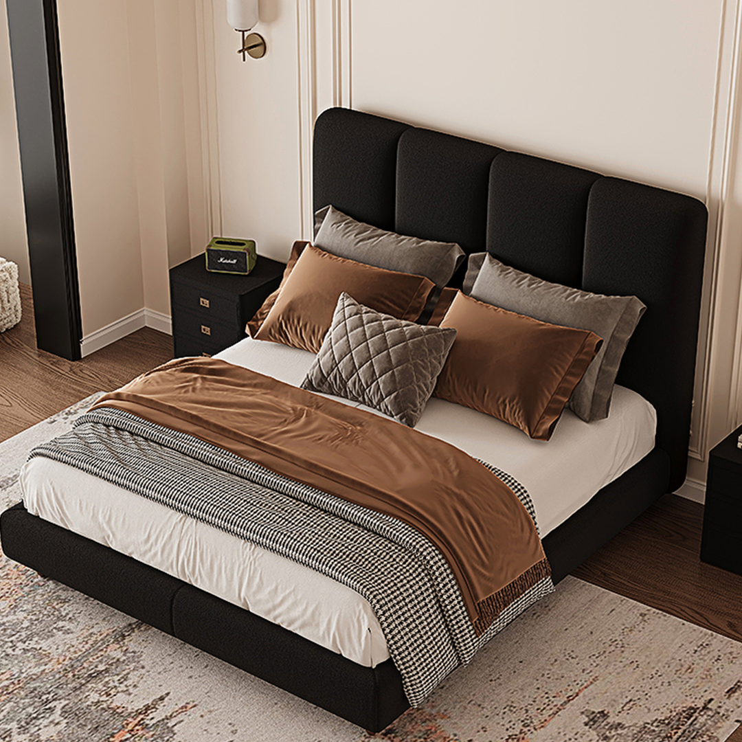 Lysander Double Bed, King Size Bed, Black