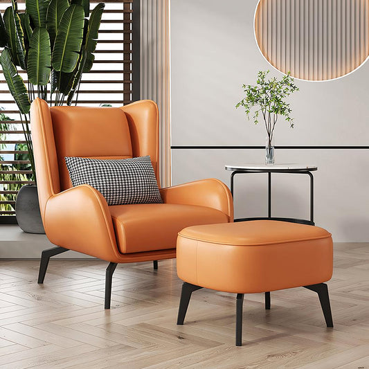 Adebayo Tige Accent Lounge Chair With Footstool